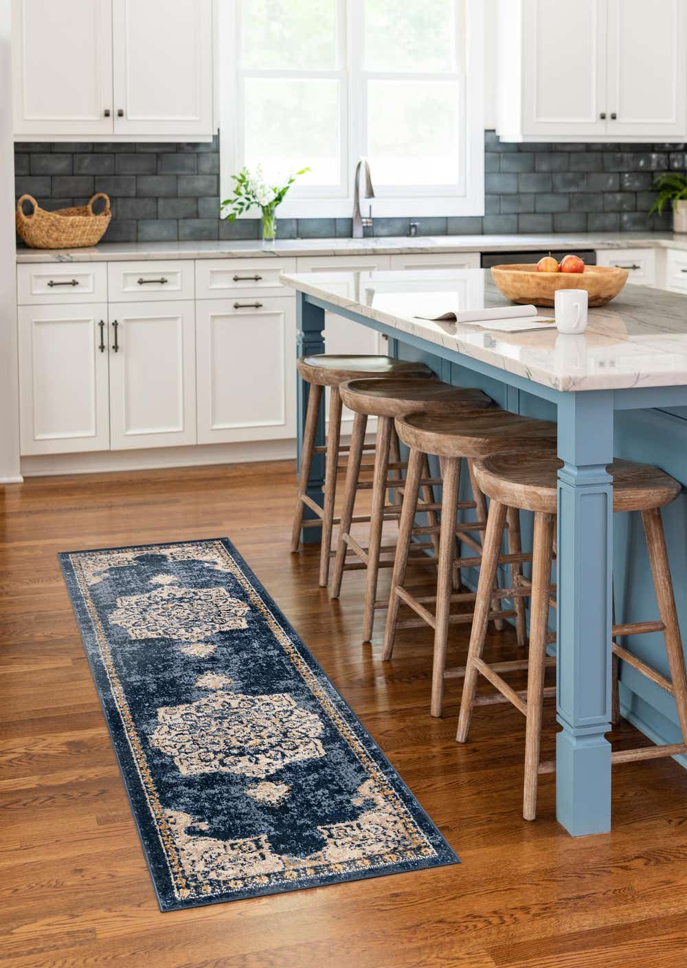 Navy Blue 2' x 6' Arcadia Runner Rug eSaleRugs