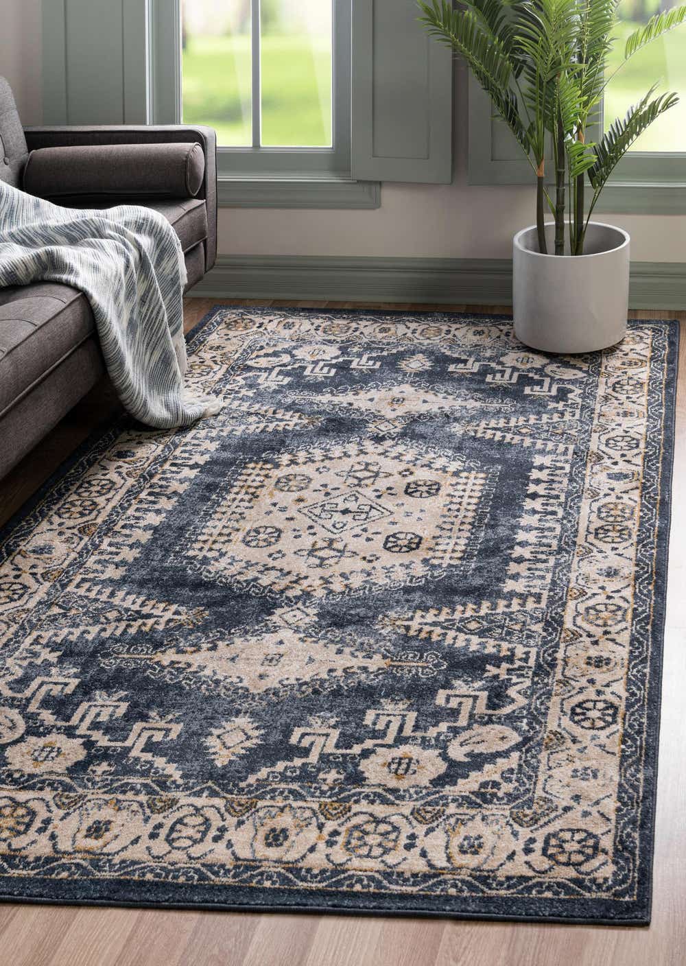 Dark Blue 5' x 8' Eden Rug