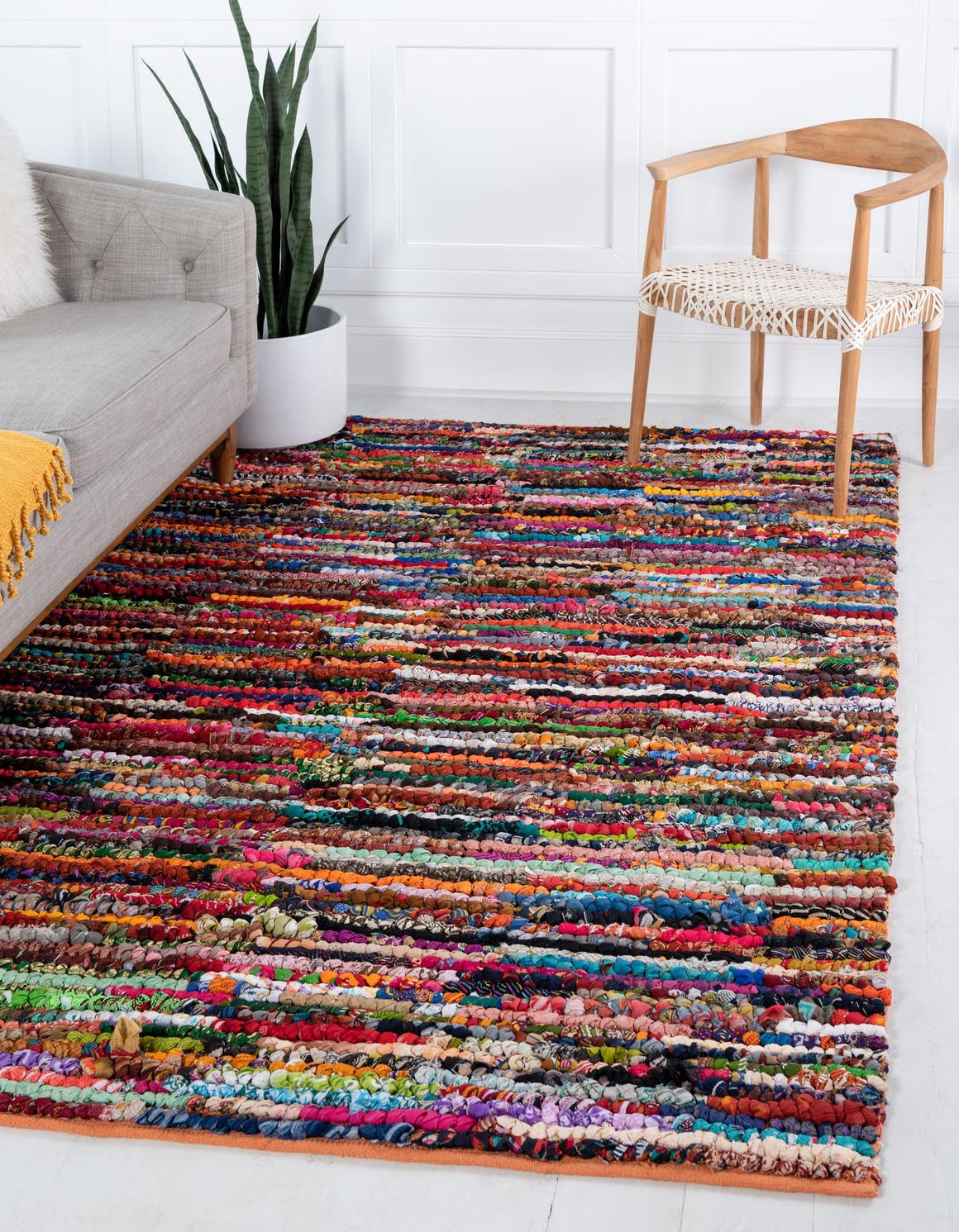 Multicolor 8' x 10' Braided Chindi Rug Rugs.ca