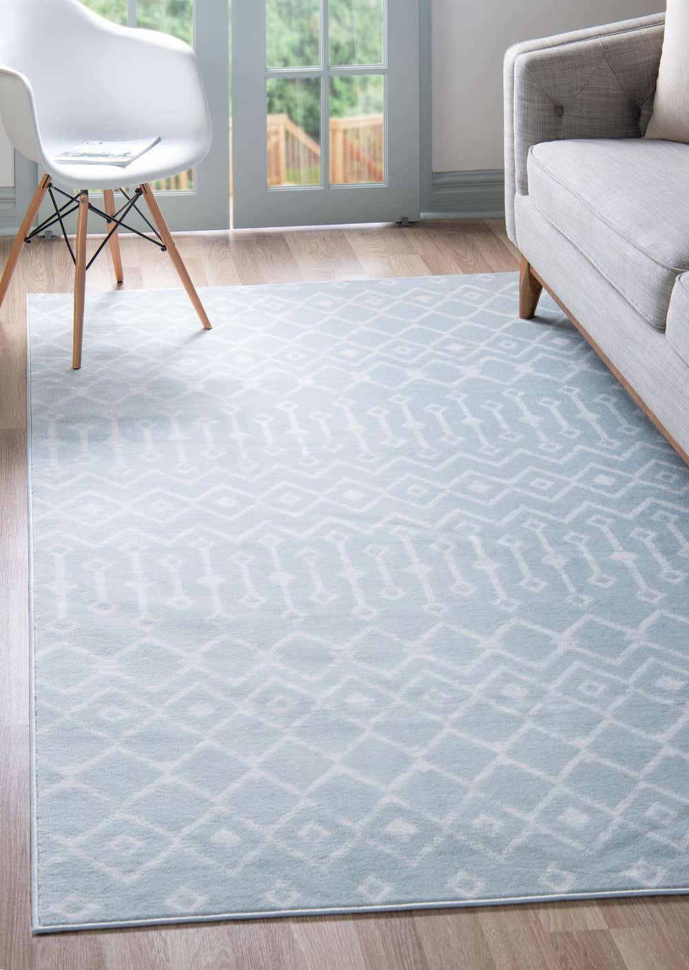 Light Blue 5' x 8' Kasbah Trellis Rug eSaleRugs