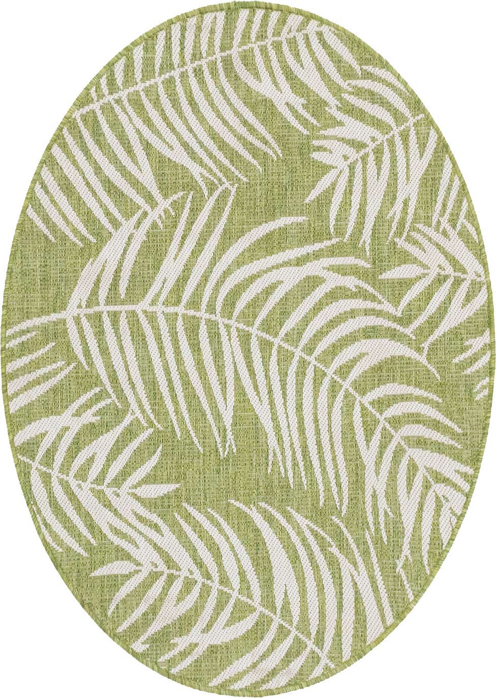 Green 4' x 4' Outdoor Botanical Round Rug