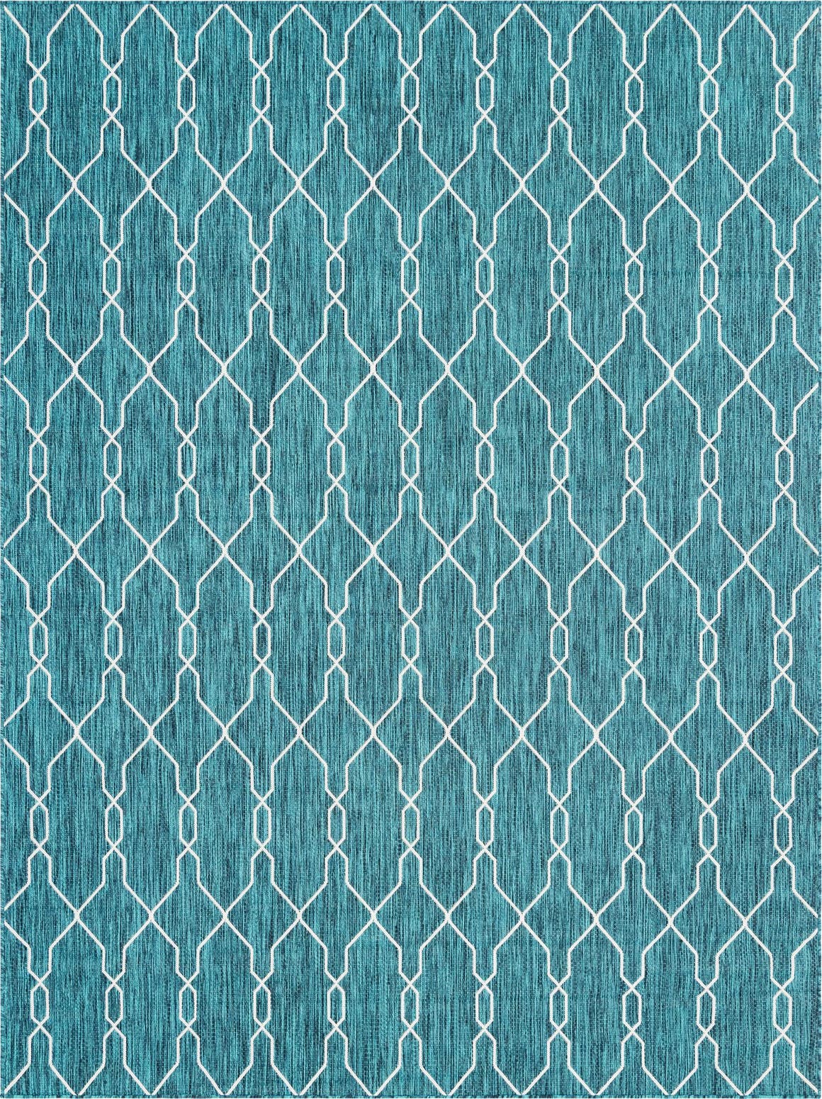 Teal 9' x 12' Outdoor Trellis Rug