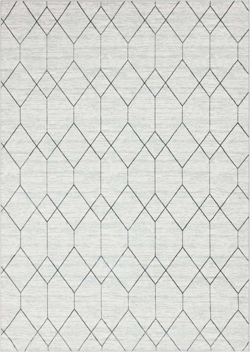 White 9' 10 x 14' Lattice Trellis Rug