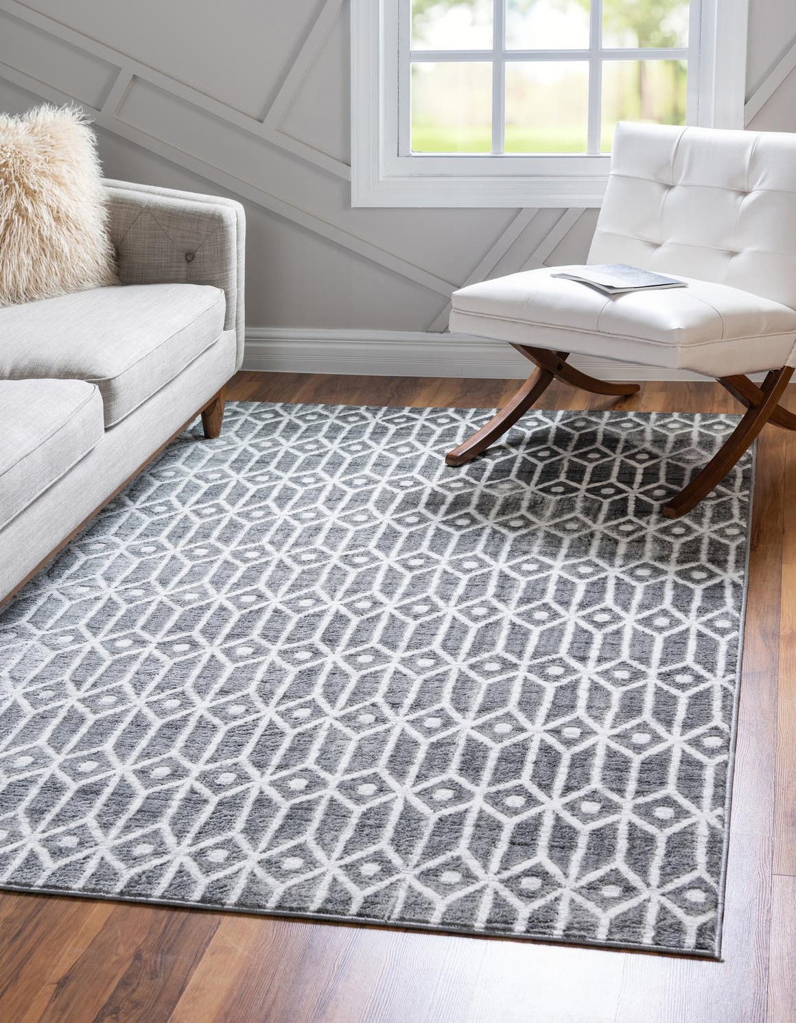 Gray 6' x 9' Lattice Trellis Rug eSaleRugs