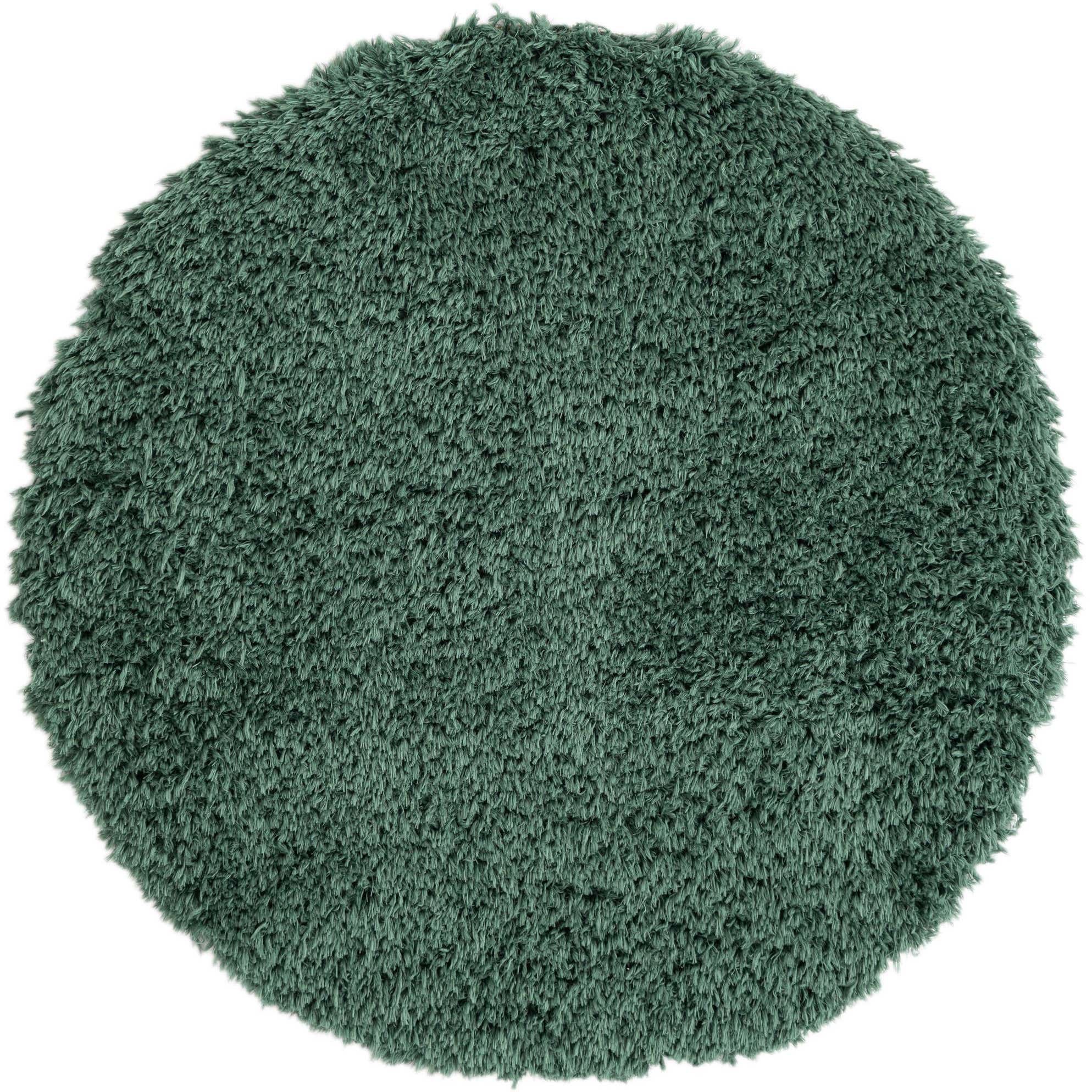 Forest Green 4' x 4' Infinity Shag Round Rug
