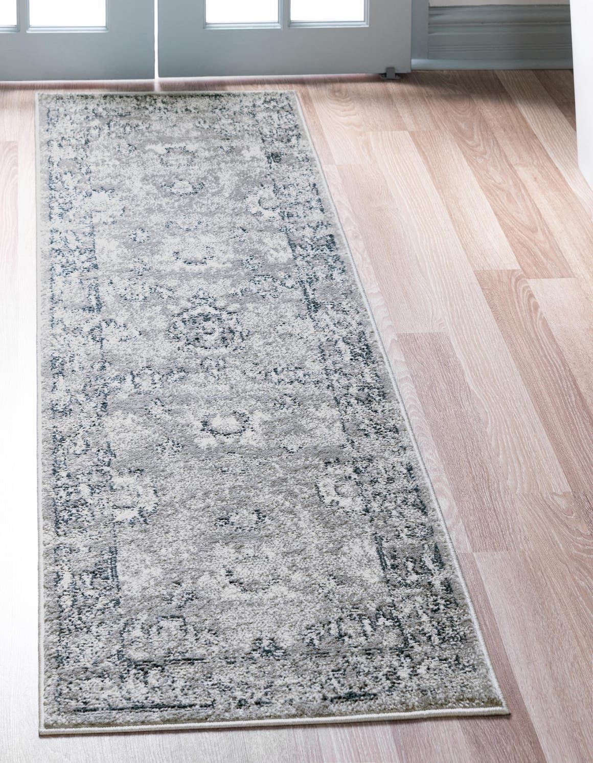Gray 2' 7 x 10' Charleston Runner Rug