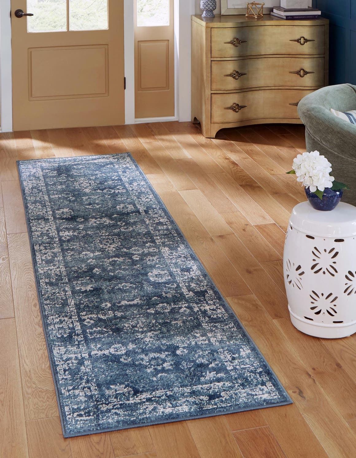 Navy Blue 2' x 6' Charleston Runner Rug