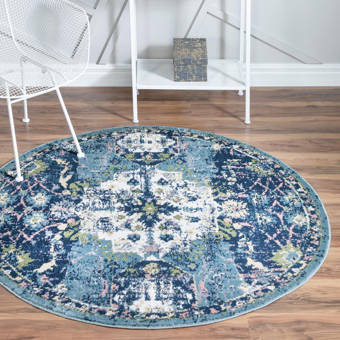 Navy Blue 5' x 5' Charleston Round Rug