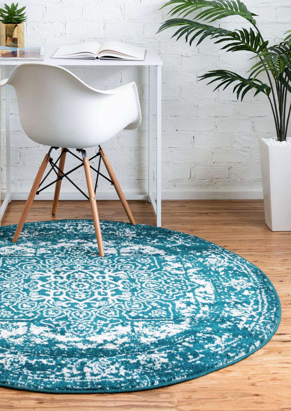 Turquoise 240cm x 240cm Arlington Round Rug AU Rugs