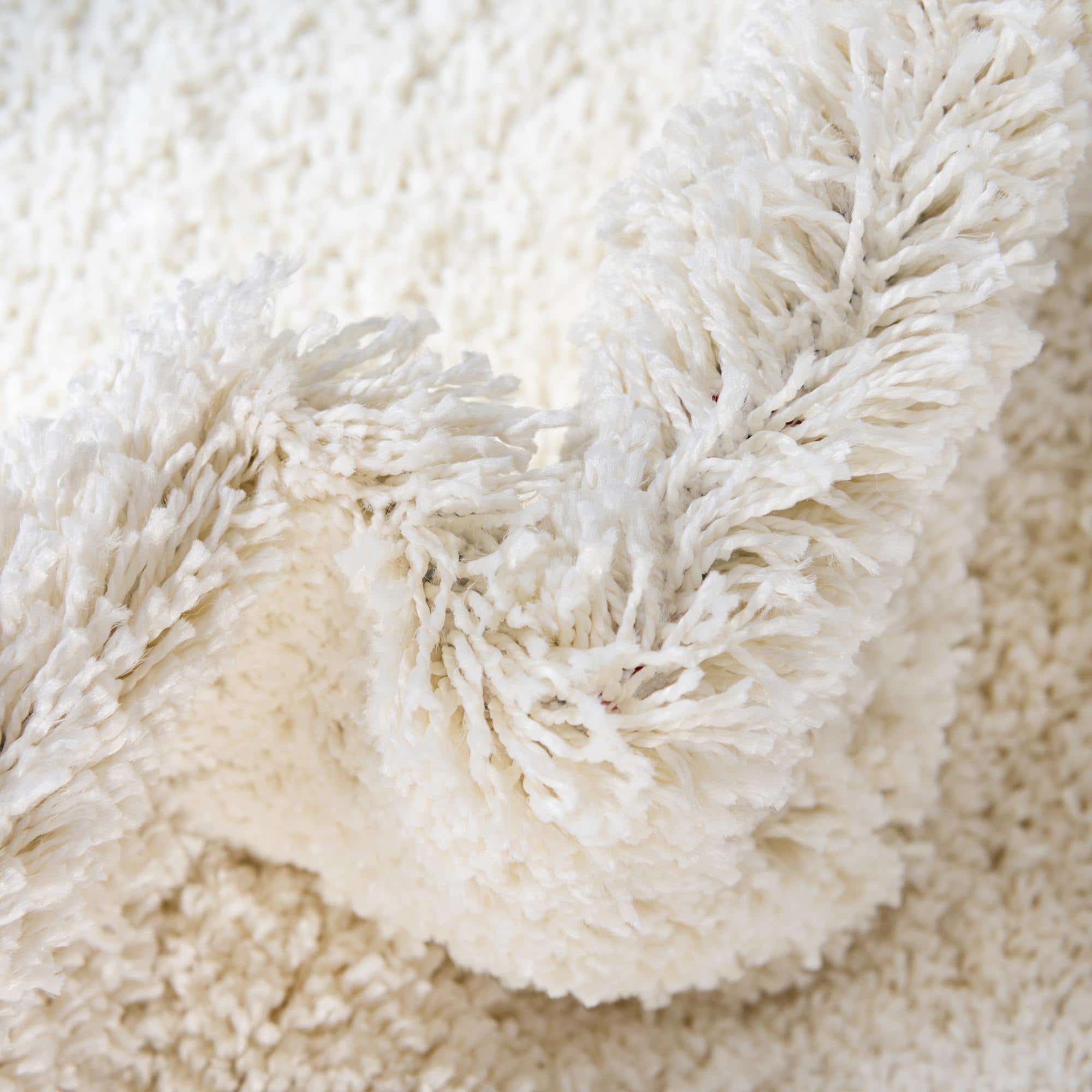 White 8' x 10' Soft Solid Shag Rug