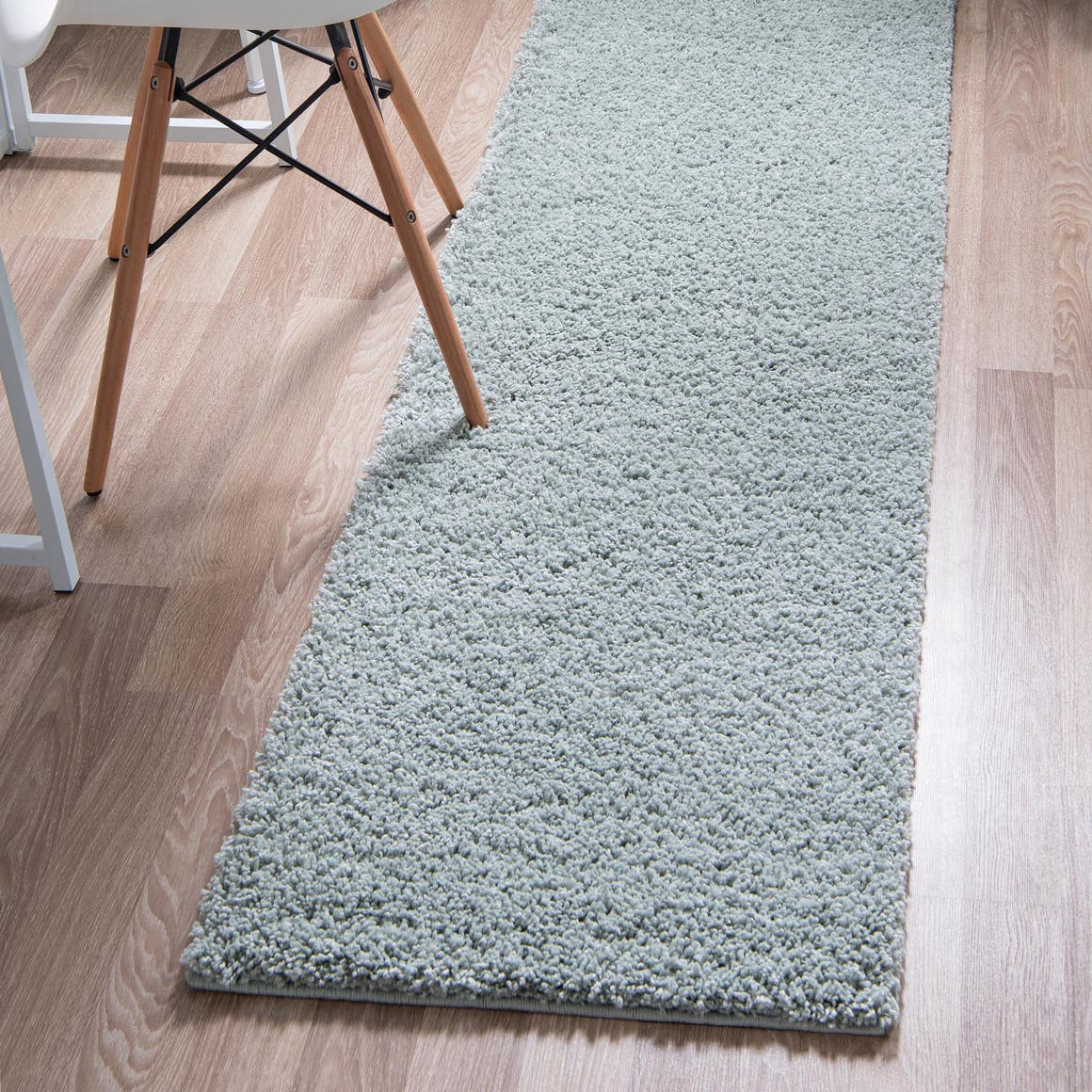 Sage Green 2' 7 x 10' Soft Solid Shag Runner Rug eSaleRugs