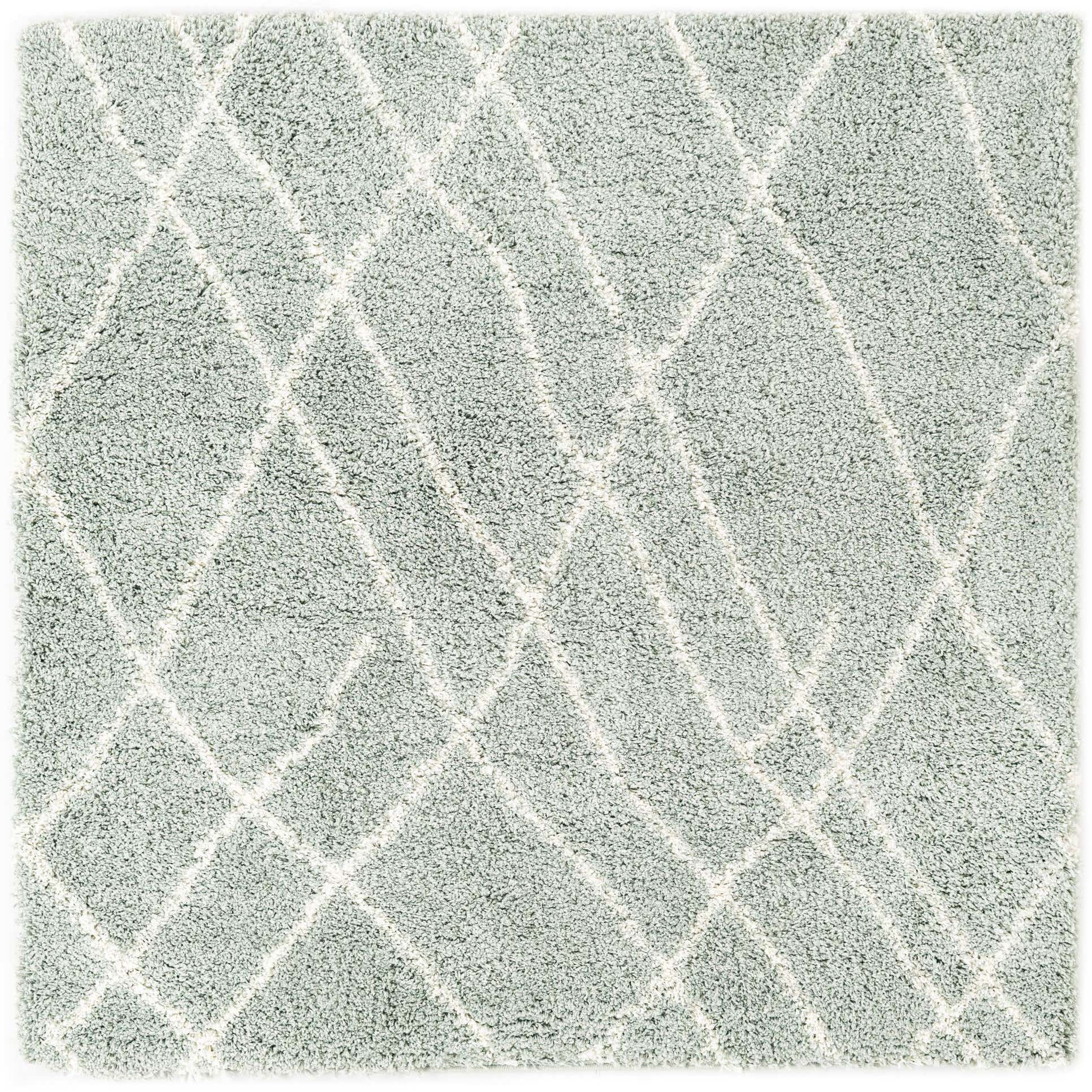 Sage Green 5' x 5' Soft Touch Shag Square Rug