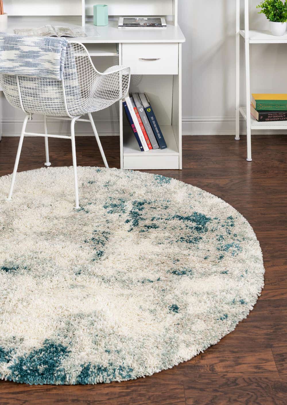 Sage Green 5' x 5' Soft Touch Shag Round Rug