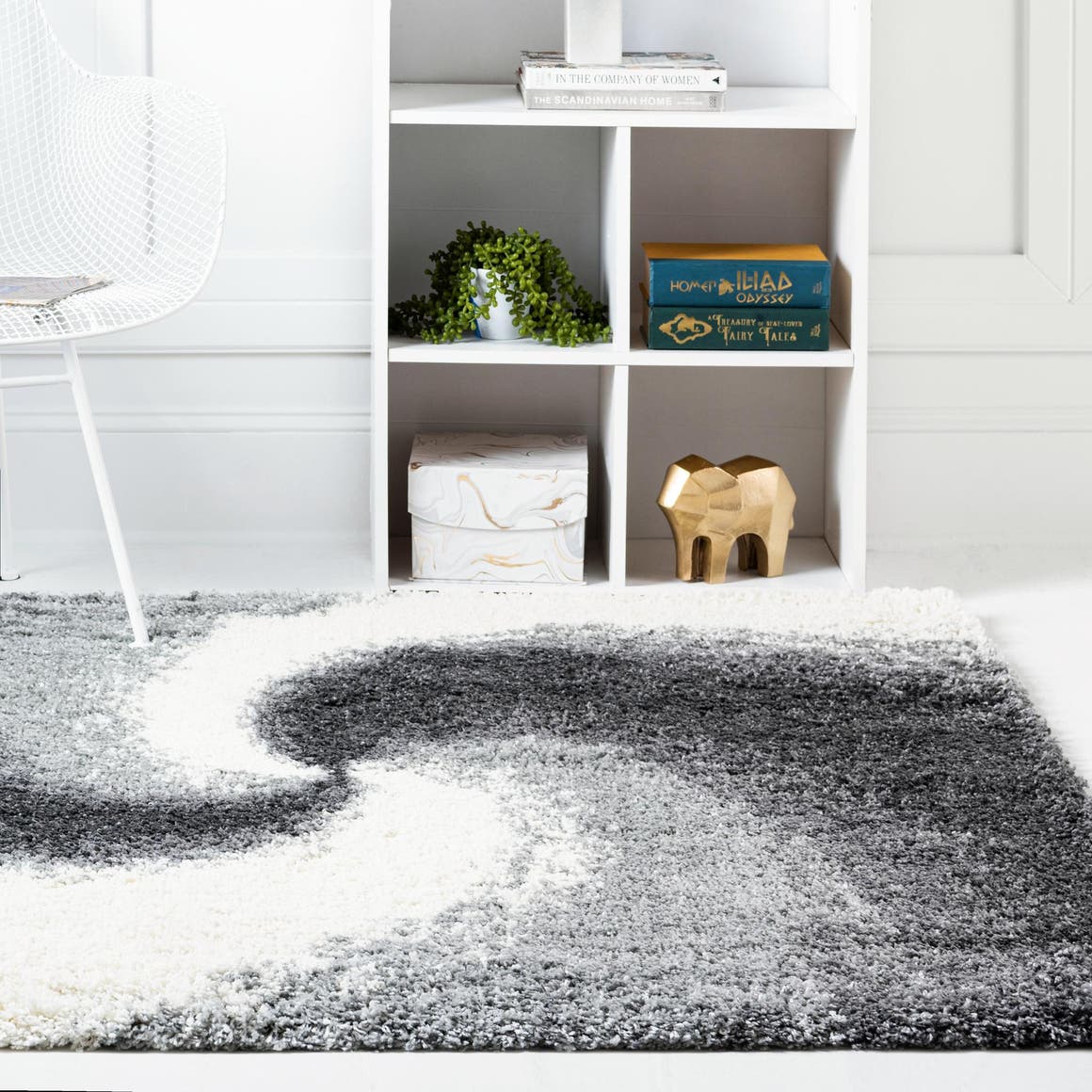 Smoke Gray 8' x 8' Soft Touch Shag Square Rug