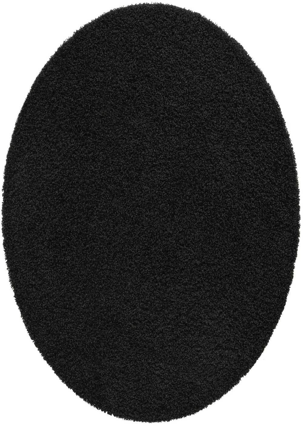 Jet Black 5' x 5' Solid Shag Round Rug