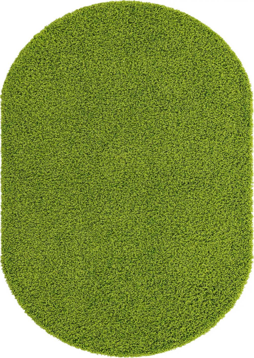 Grass Green 152cm x 245cm Solid Shag Oval Rug AU Rugs