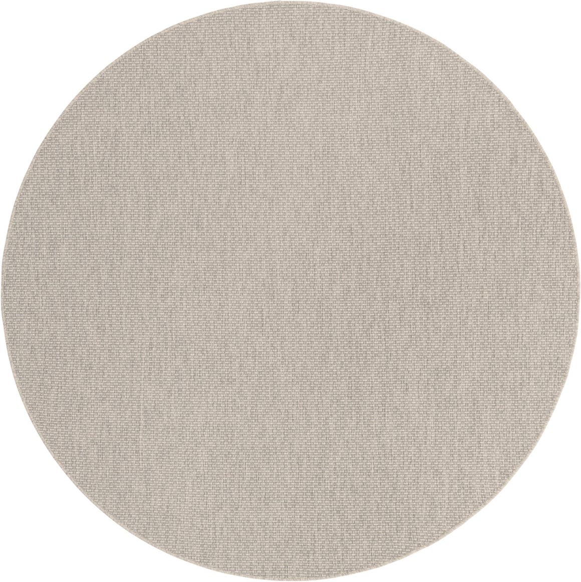 Light Gray 8' x 8' Outdoor Basic Round Rug