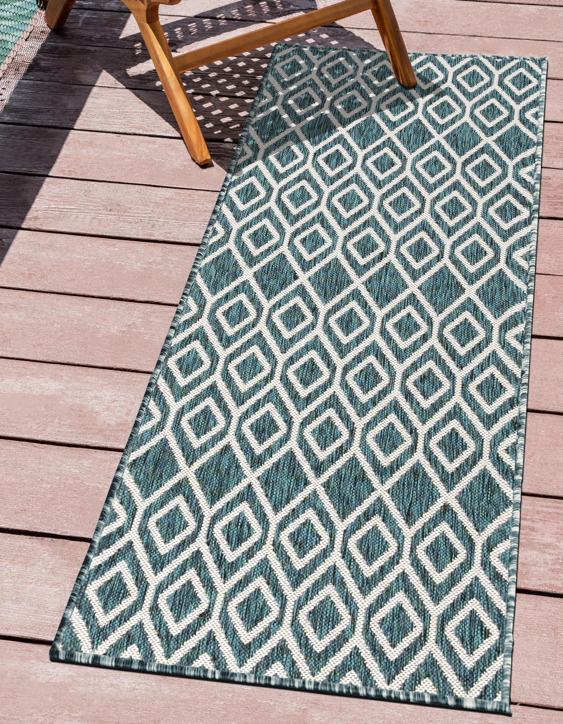 Teal 2' x 8' Jill Zarin Outdoor Runner Rug