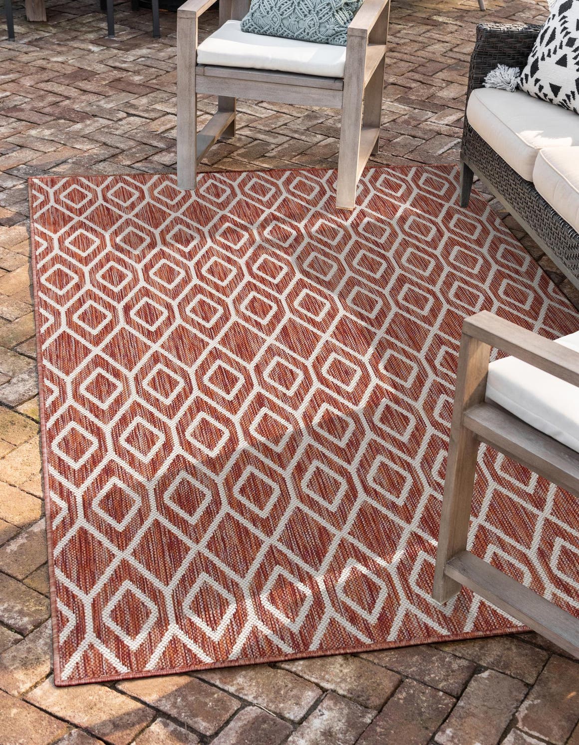 Rust Red 9' x 12' Jill Zarin Outdoor Rug eSaleRugs