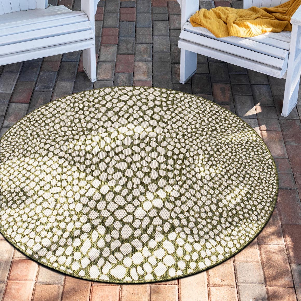 Green 200cm x 200cm Jill Zarin Outdoor Round Rug AU Rugs