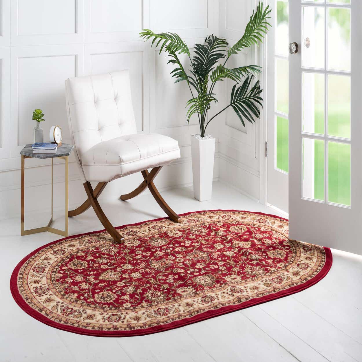 Burgundy 8' x 10' Yasmin Oval Rug