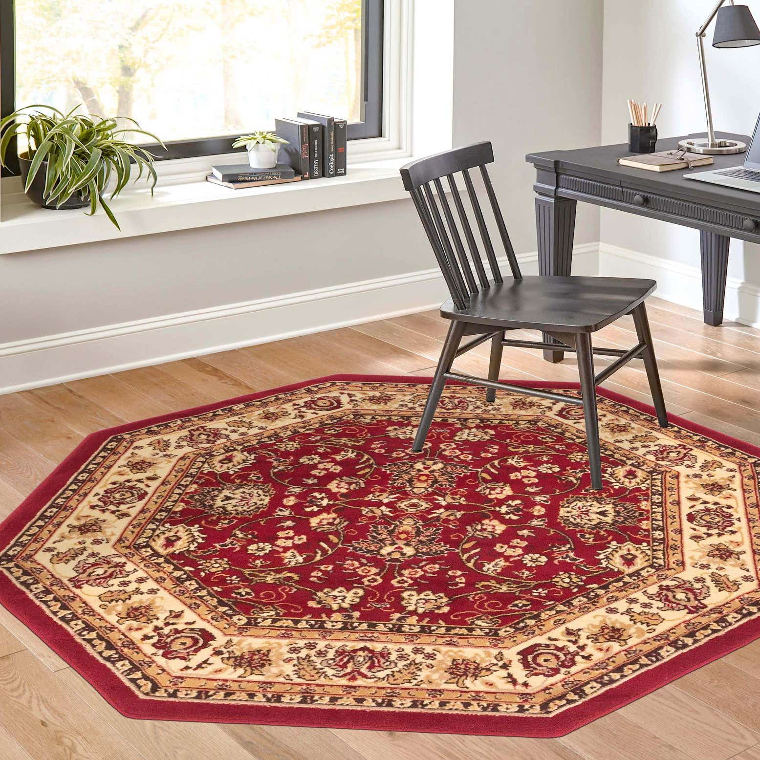 Burgundy 8' x 8' Yasmin Octagon Rug