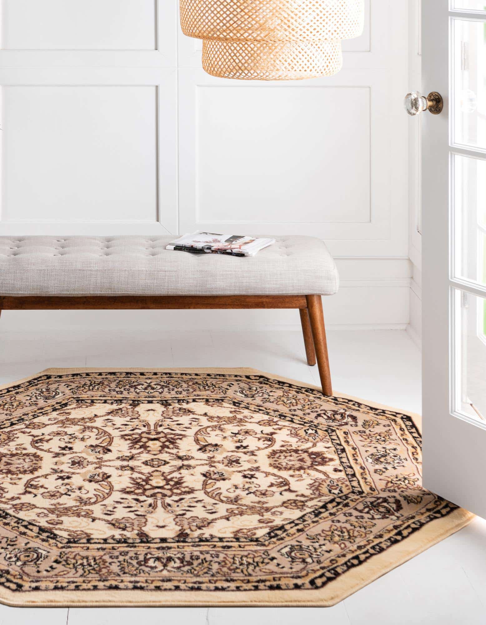 Ivory 8' x 8' Yasmin Octagon Rug | Rugs.com