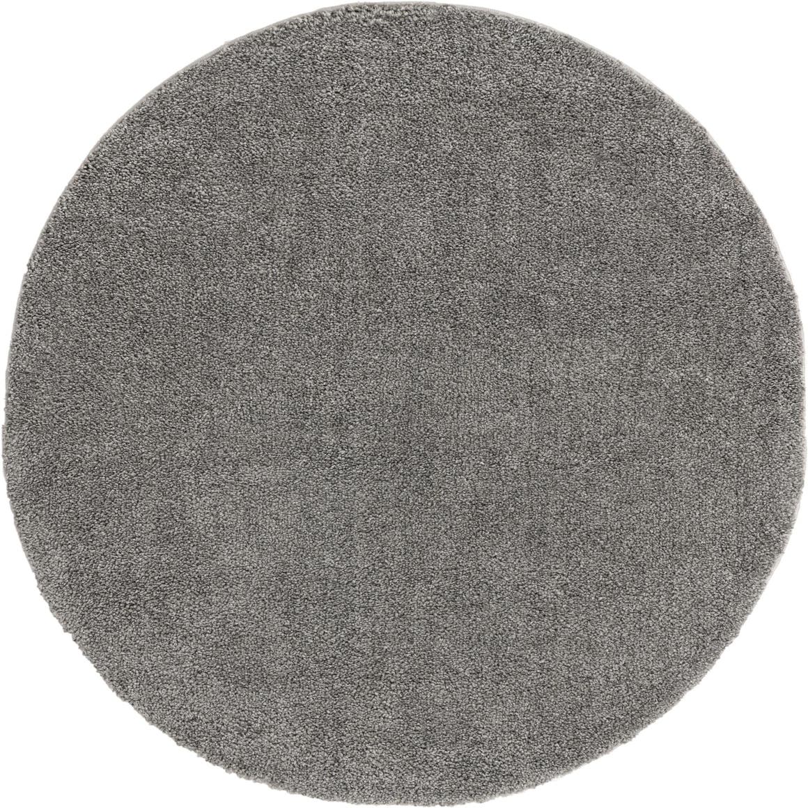 Gray 5' x 5' Basic Frieze Round Rug
