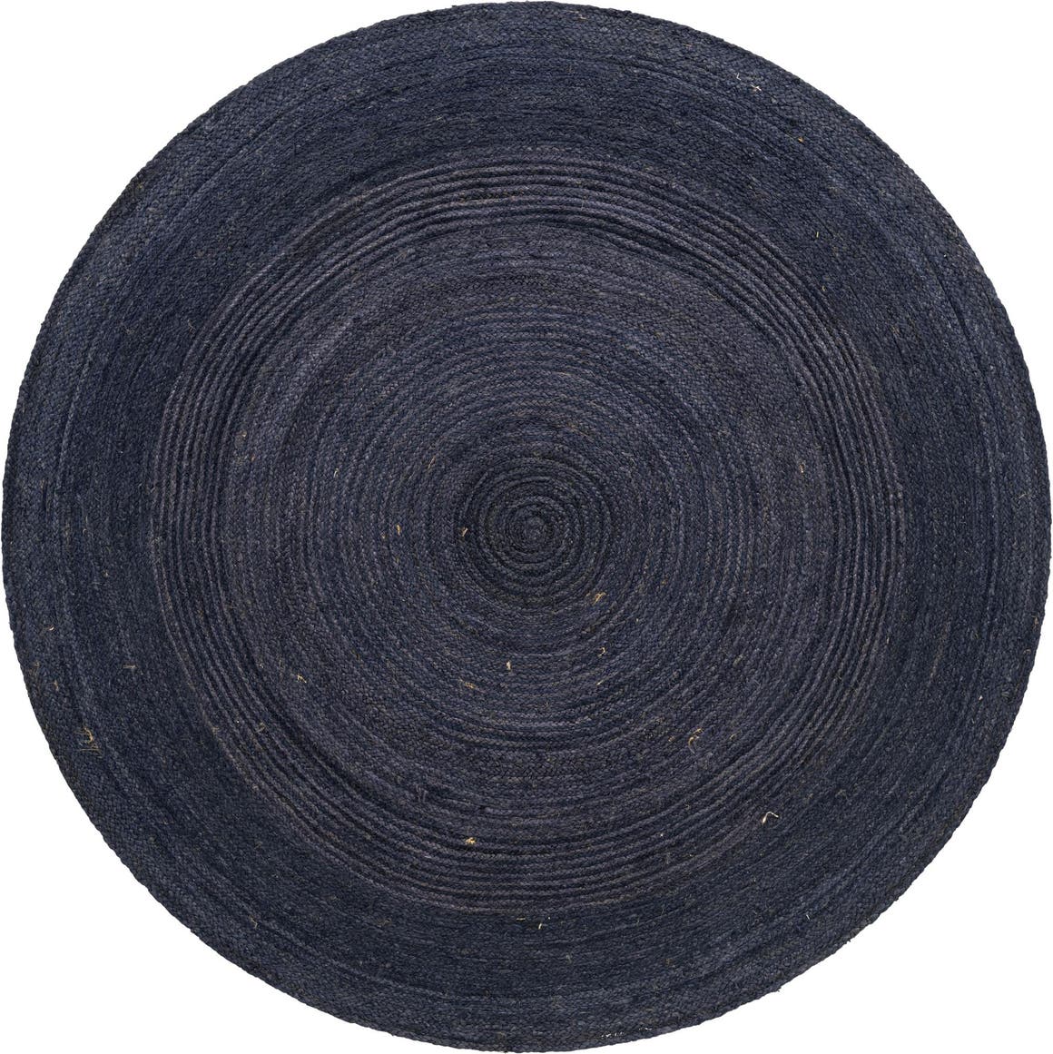 Navy Blue 8' x 8' Braided Jute Round Rug