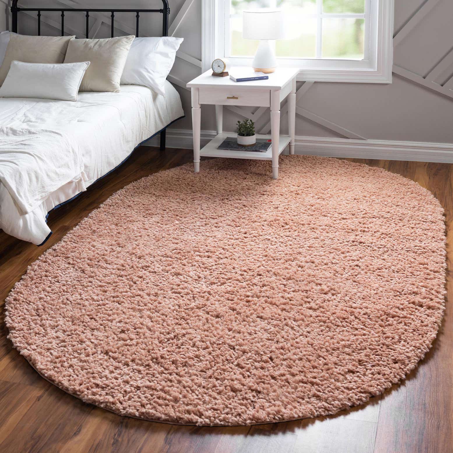 Dusty Rose 5' x 8' Zermatt Shag Oval Rug