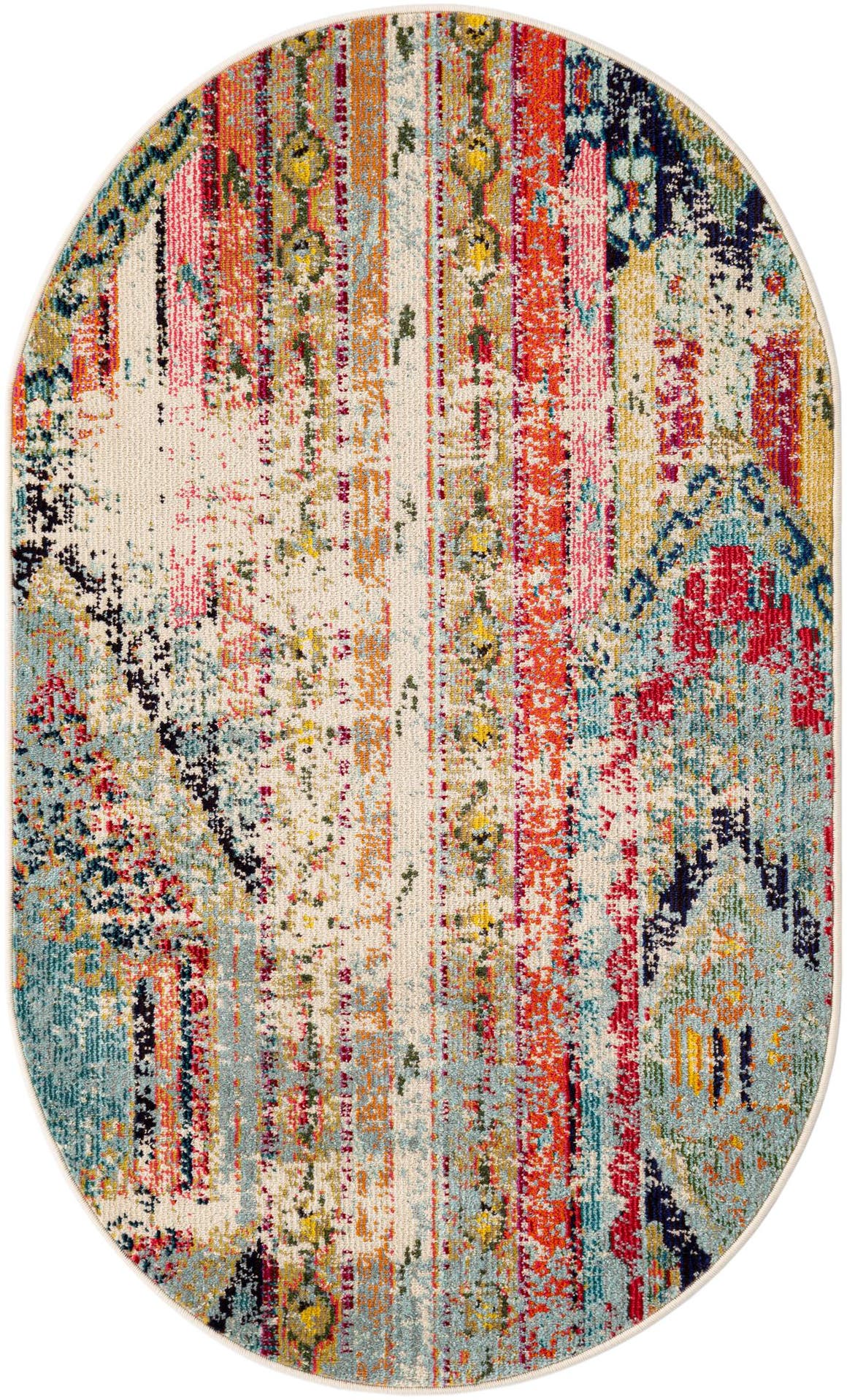 Multicolor 3' 3 x 5' 3 Mesa Oval Rug