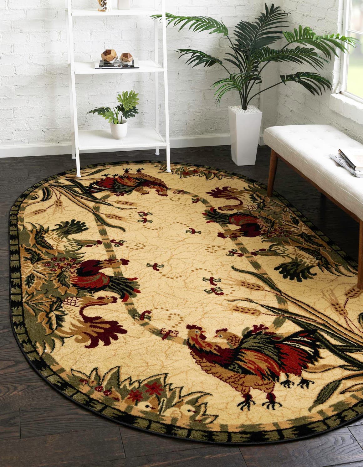 Cream 7' 10 x 10' Country Oval Rug eSaleRugs