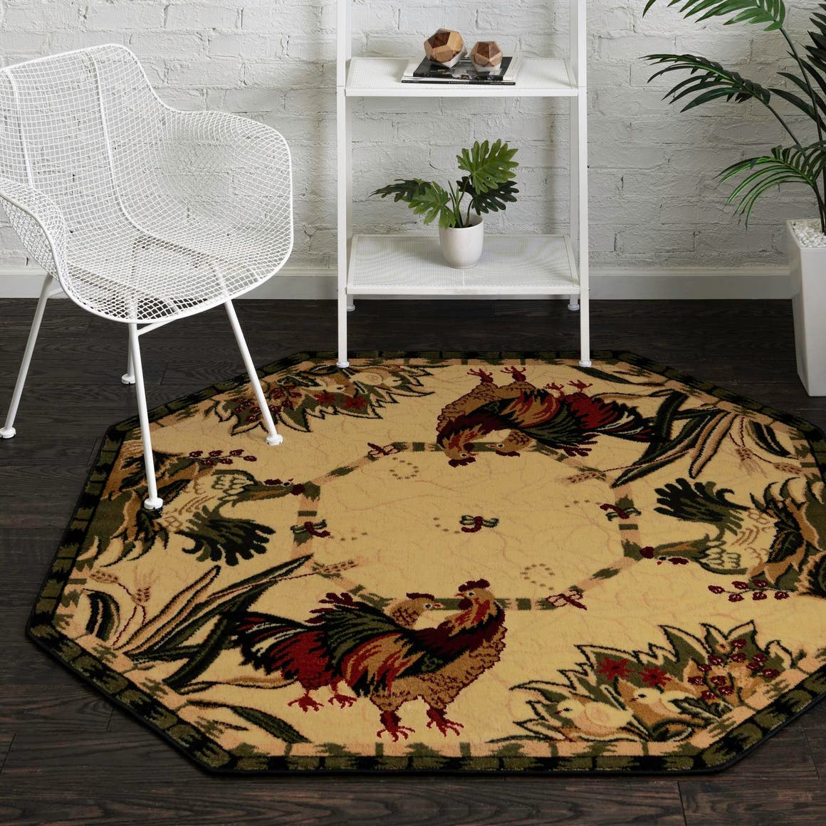 Cream 5 X 5 Country Octagon Rug Esalerugs