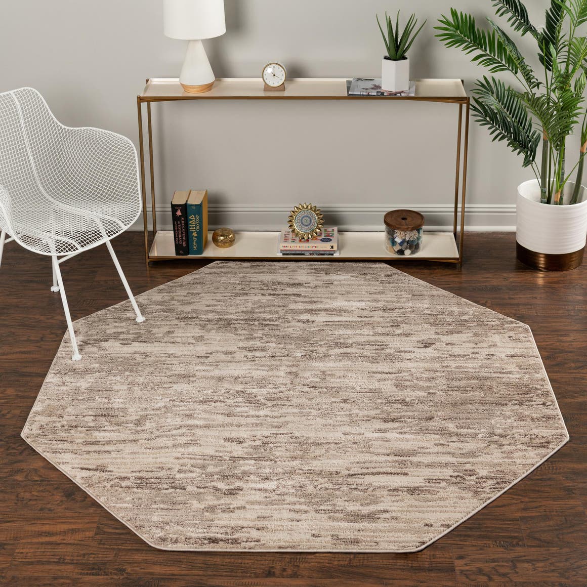 Brown 6' x 6' Oasis Octagon Rug
