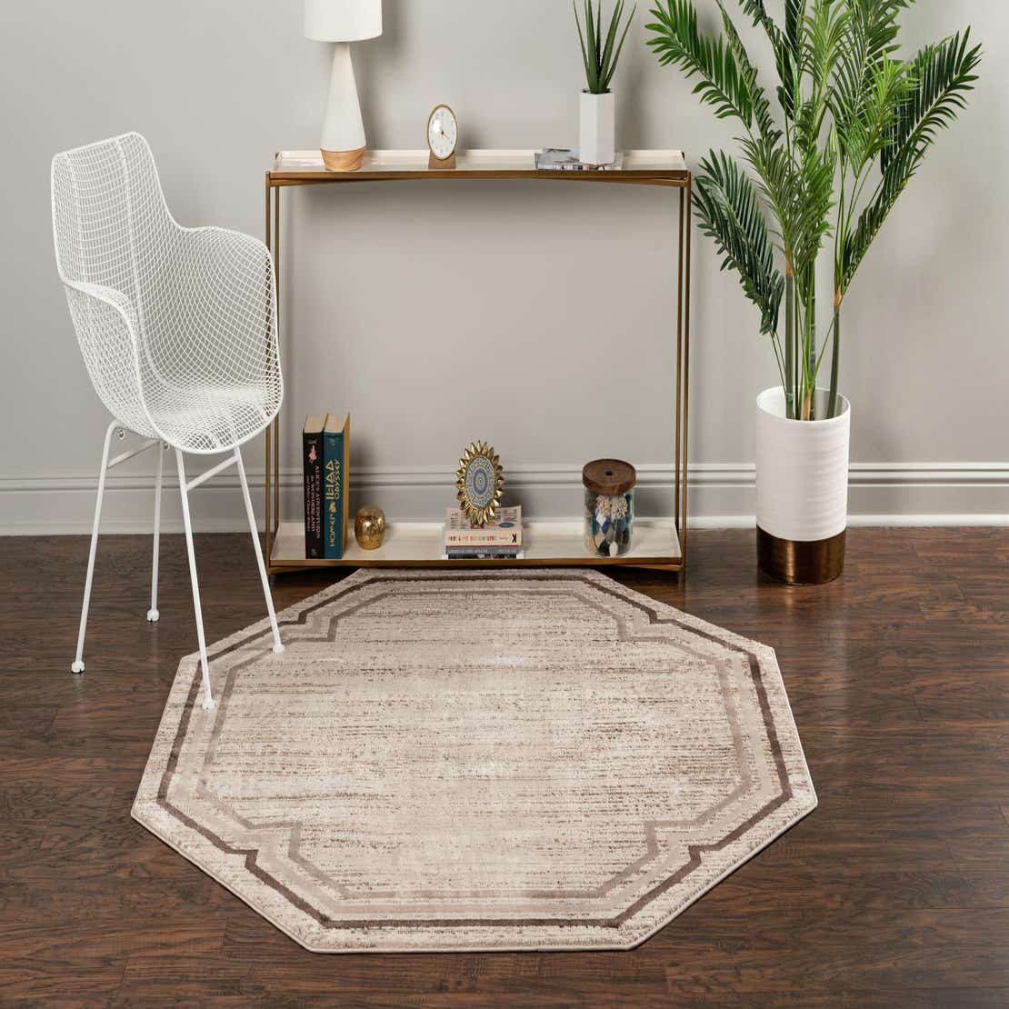 Brown 6' x 6' Oasis Octagon Rug