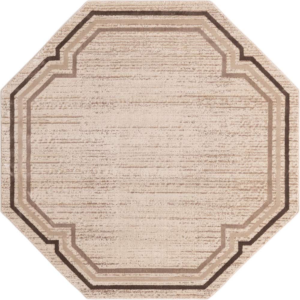 Brown 6' x 6' Oasis Octagon Rug | Rugs.com