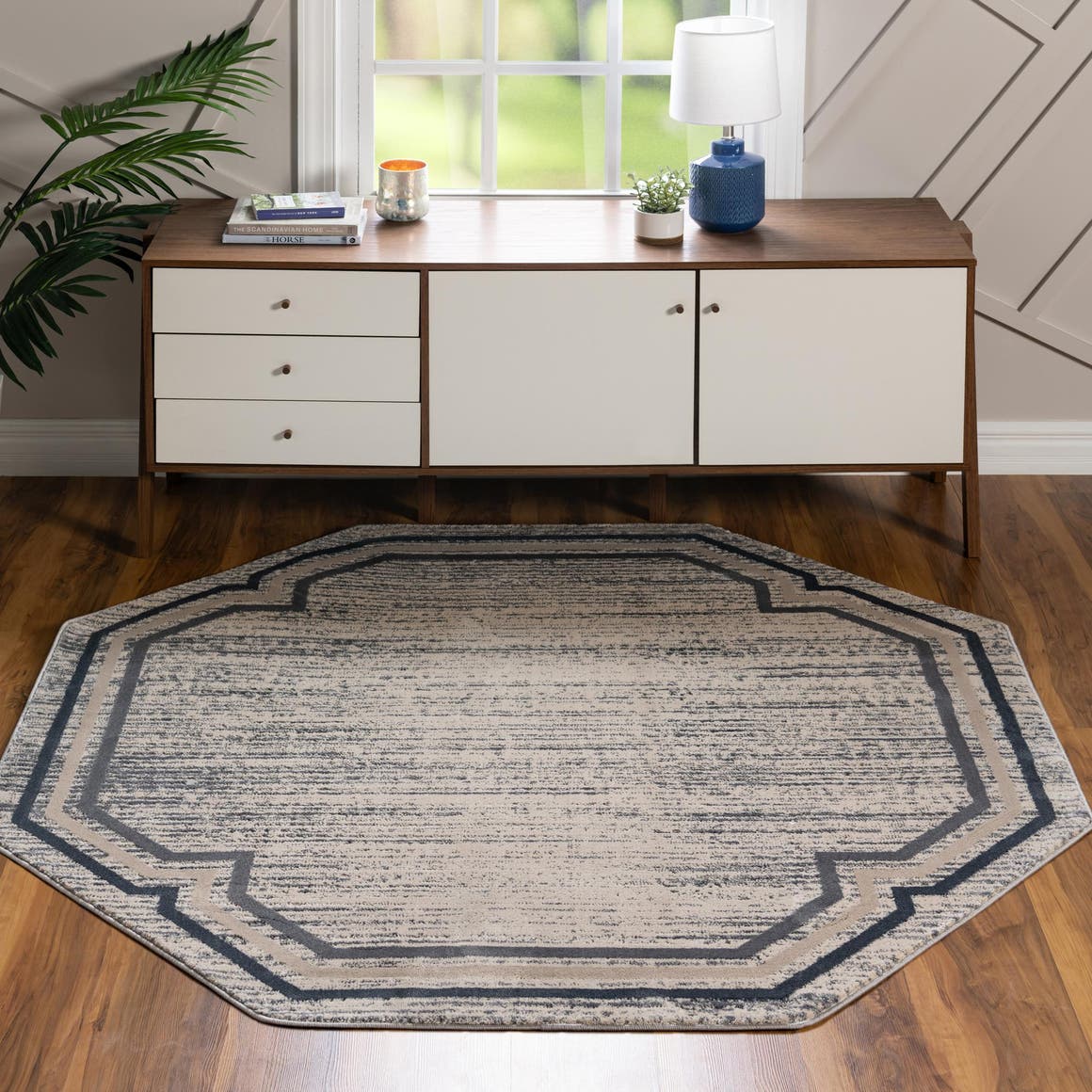 Gray 7' x 7' Oasis Octagon Rug eSaleRugs