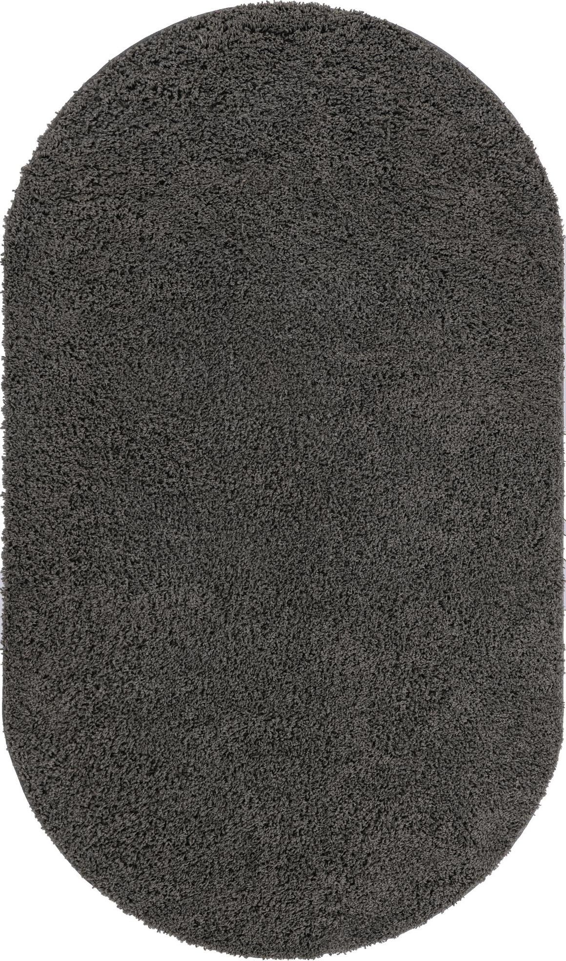 Dark Gray 5' x 8' Everyday Shag Oval Rug