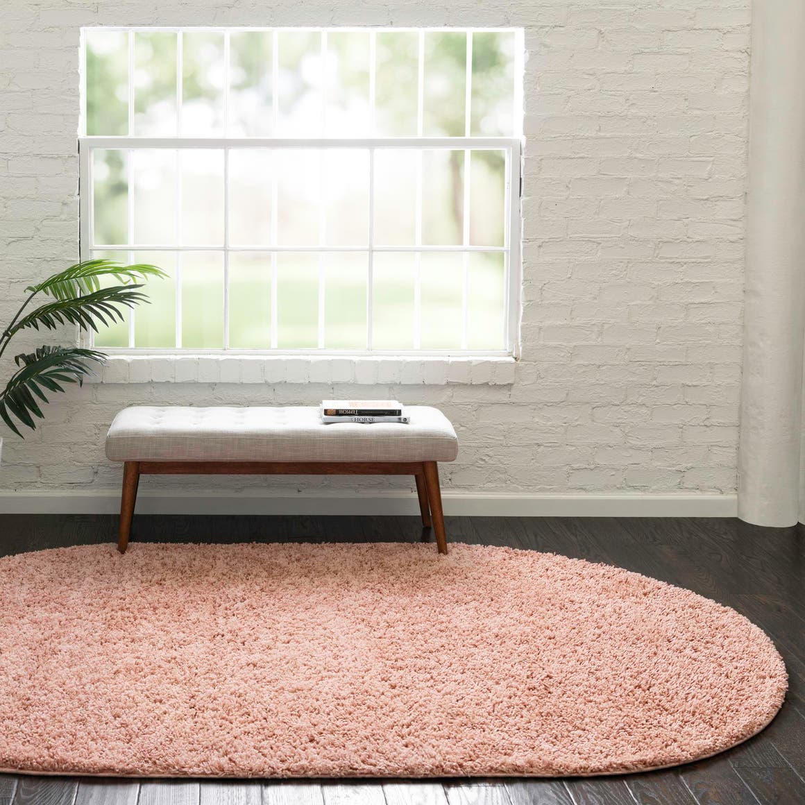Rose Pink 3' 3 x 5' 3 Everyday Shag Oval Rug