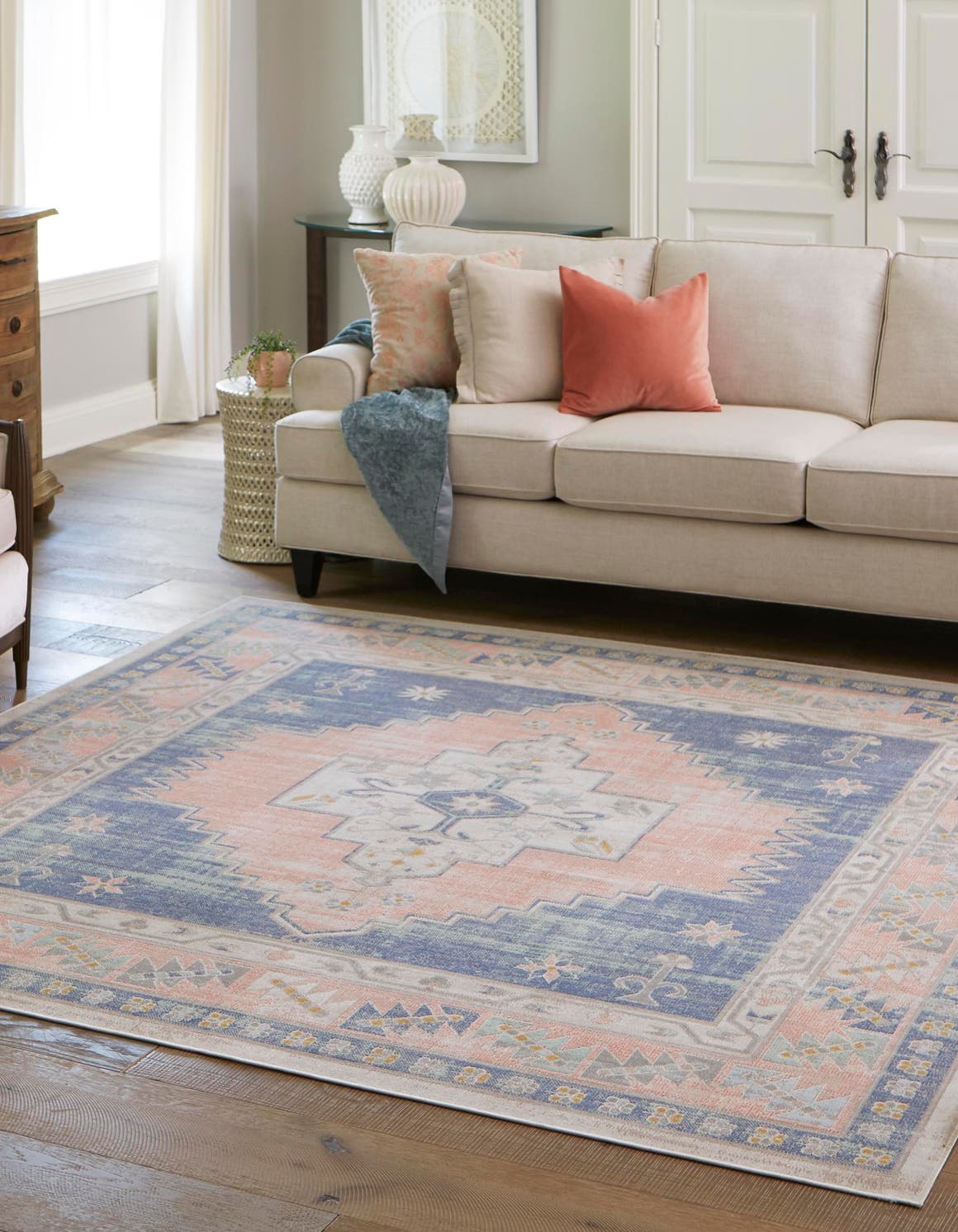 French Blue 4' x 4' Whitney Square Rug