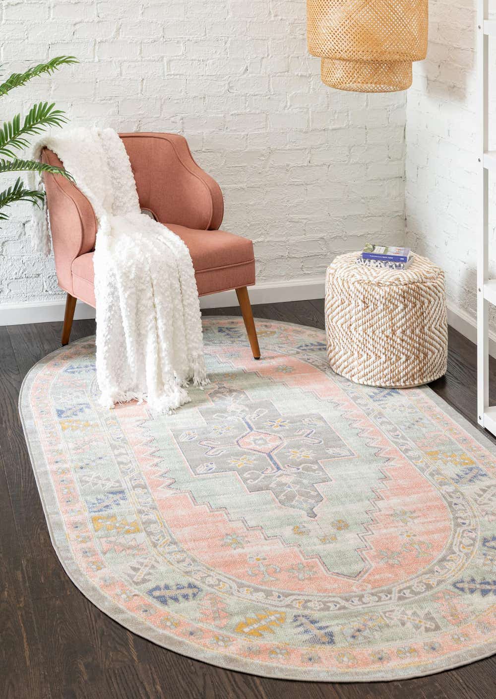 Pink 5' x 8' Whitney Oval Rug eSaleRugs