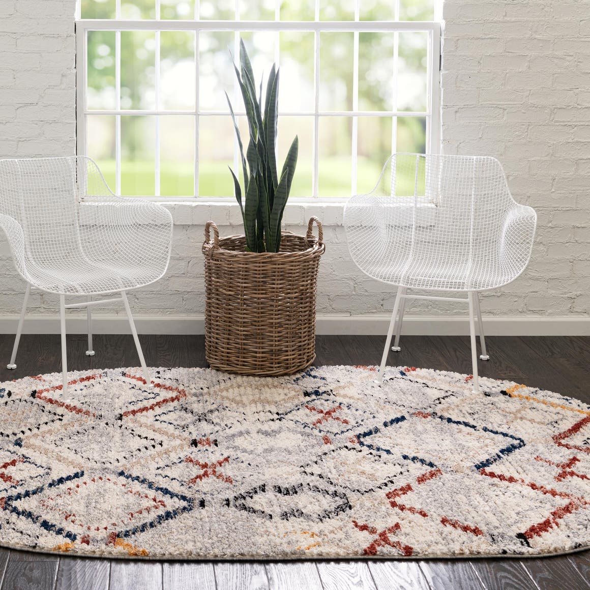 Multicolor 8' x 10' Tucson Oval Rug