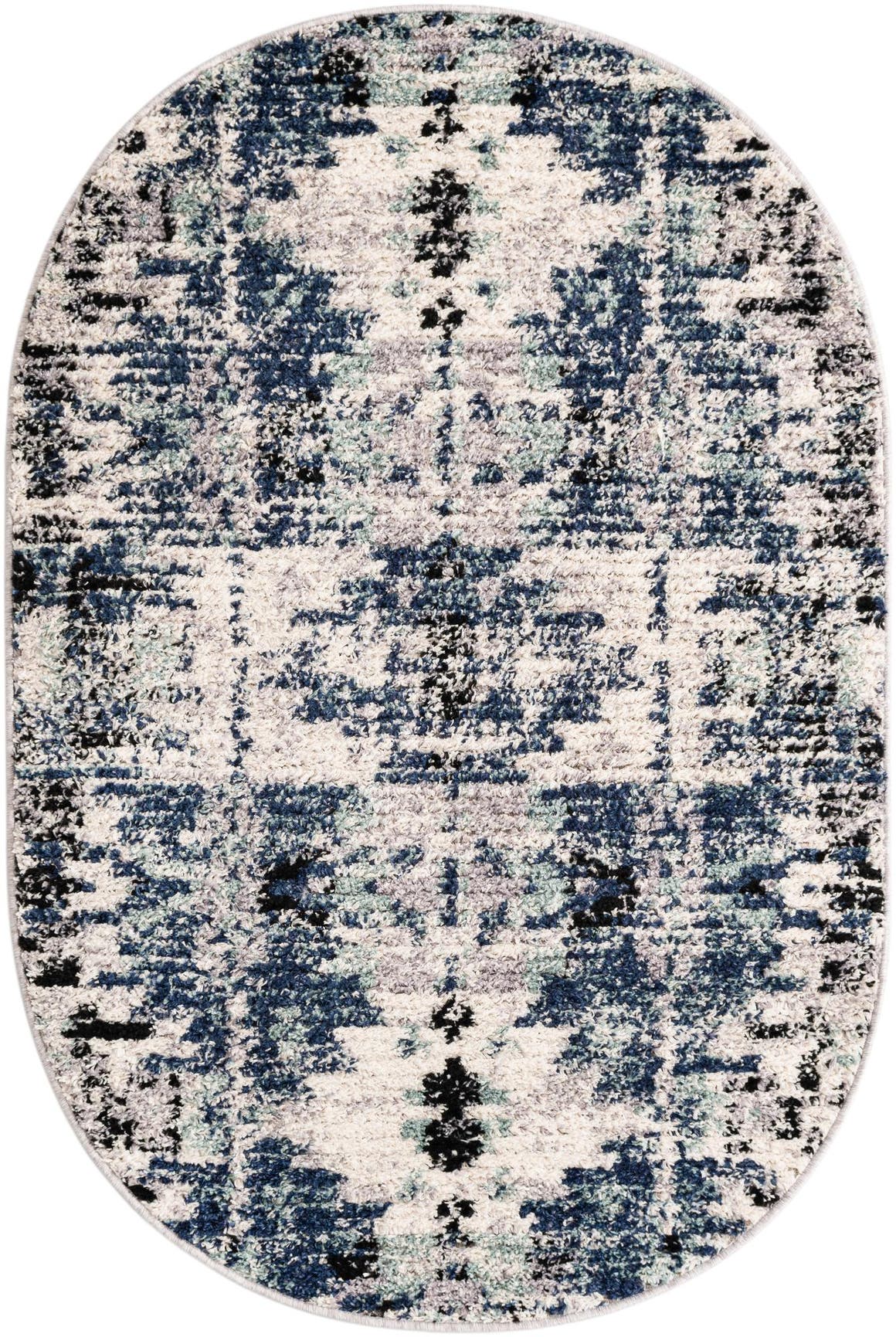 Blue 4' x 6' Tucson Oval Rug