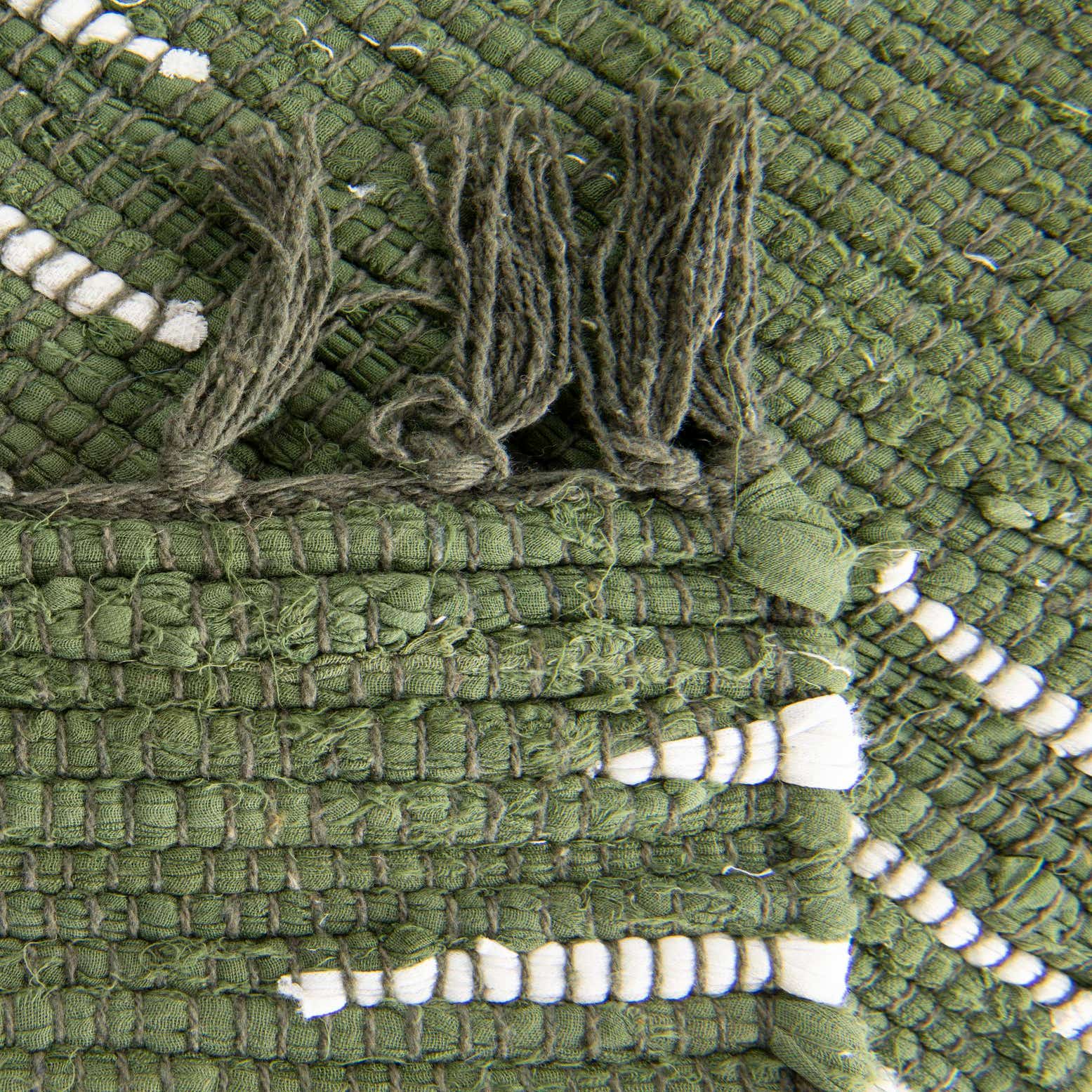 Green 2' 2 x 6' Chindi Cotton Runner Rug