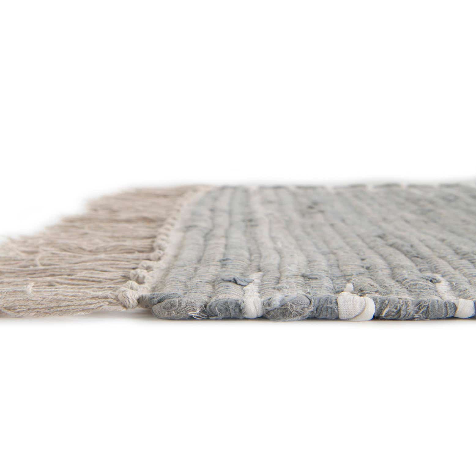 Light Gray 2' 2 x 6' Chindi Cotton Runner Rug