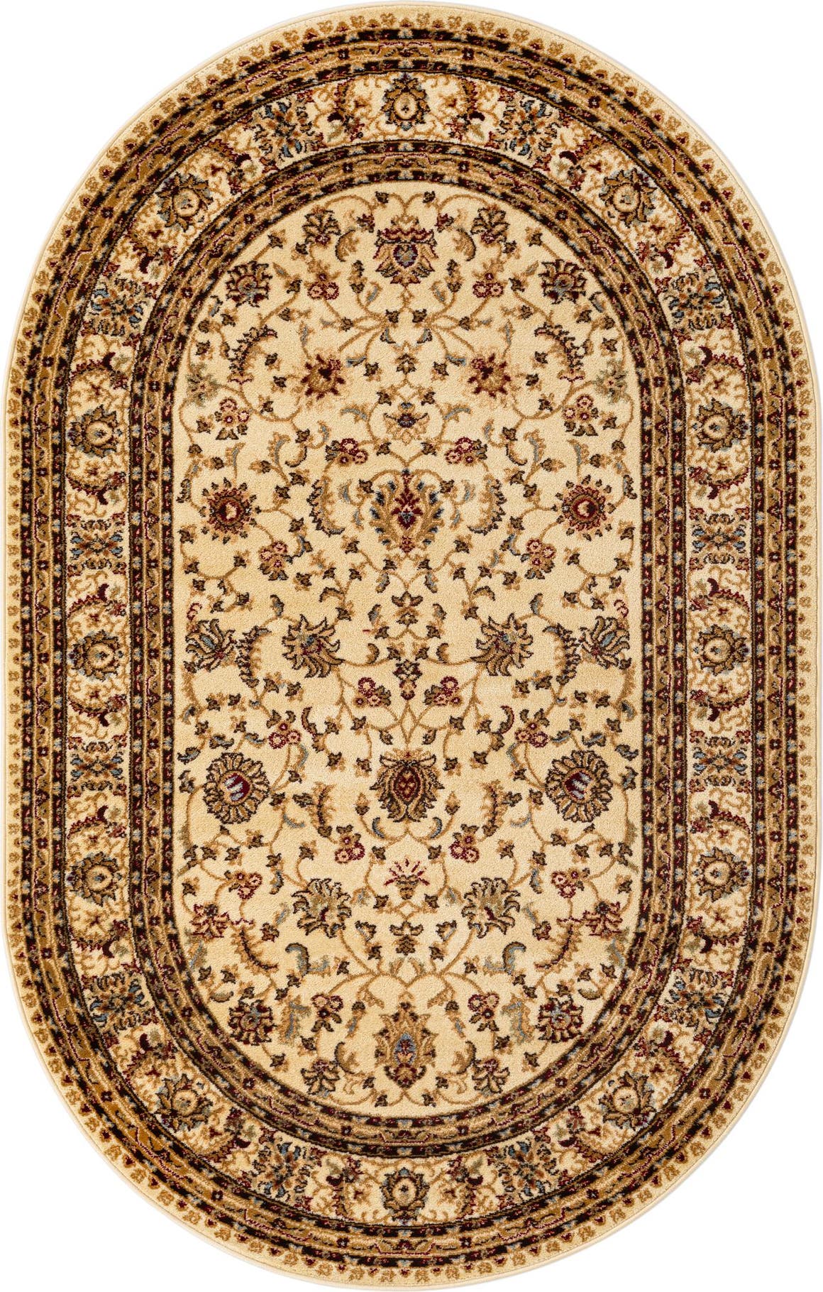 Cream 5' x 8' Aditi Oval Rug