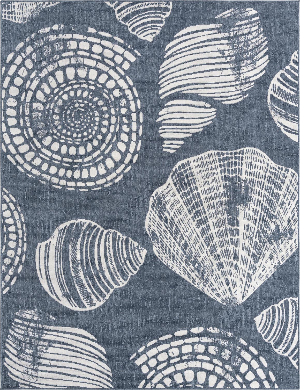 Navy Blue 7' 10 x 10' Outdoor Coastal Rug