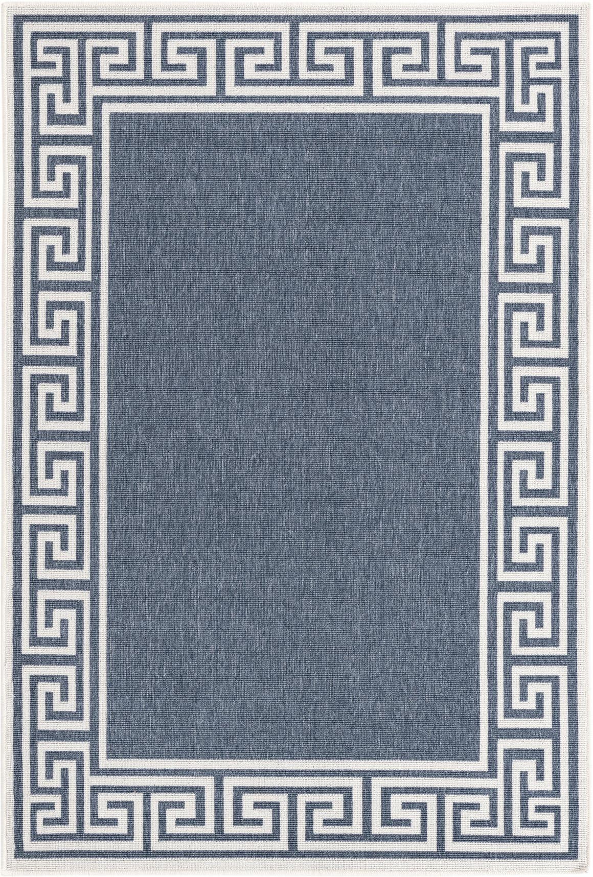 Navy Blue 4' x 6' Outdoor Coastal Rug