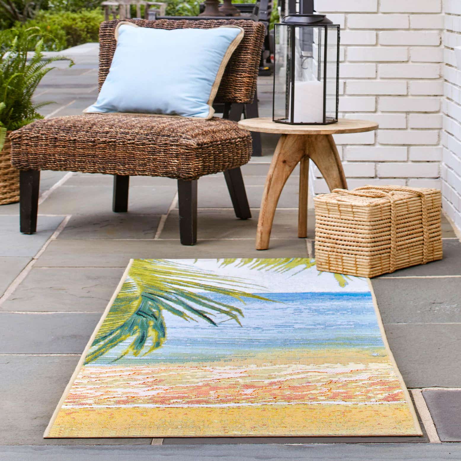 Multicolor 2' x 6' Outdoor Coastal Runner Rug eSaleRugs