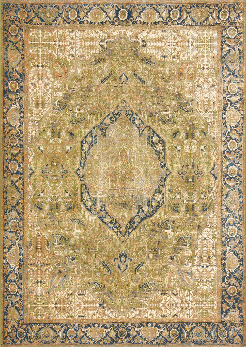 Green 10' x 12' Outdoor Traditional Rug
